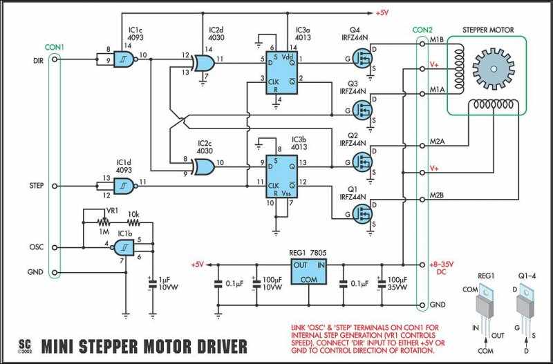 Stepper motor driver ic l297 circuit